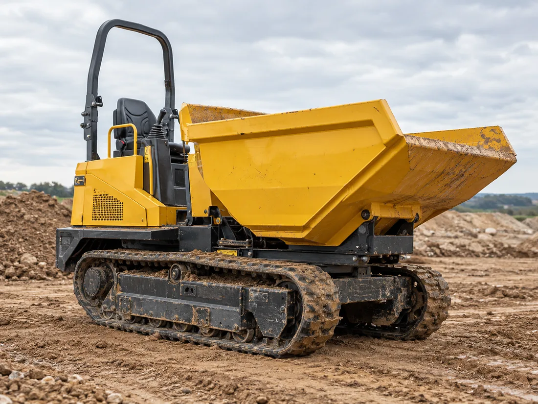 Dumper cingolato in un cantiere dell'area fiorentina